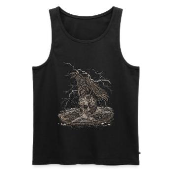 WIKINGER RABE SCHÄDEL WIKINGER AXT UND SCHWERT - Männer Premium Bio Tank Top - Schwarz - Vorne - AI Model Male 178 light (178cm)