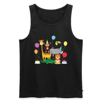 Birthday Zoo Animals Kindergarten Party Gift - Men's Premium Organic Tank Top - black - Front - AI Model Male 178 light (178cm)