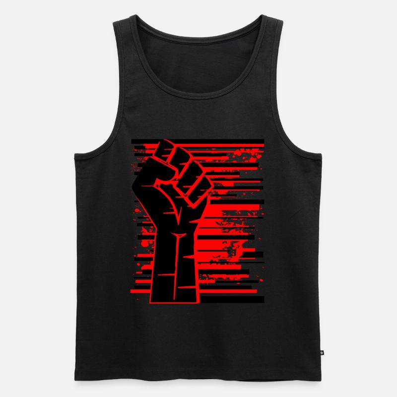 Faust rot schwarz - Männer Premium Bio Tank Top - Schwarz