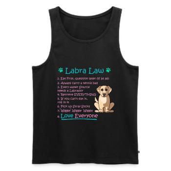 Labra-Law Funny Labrador, Labrador Gift Idea for L - Men's Premium Organic Tank Top - black - Front - Michal (187cm)