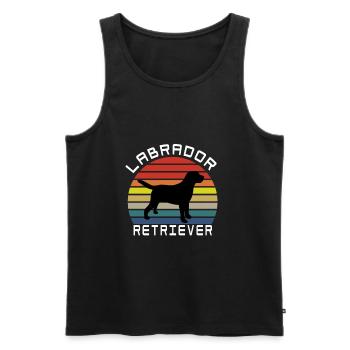 Vintage Retro Dog Gifts Labrador Retriever Lovers - Men's Premium Organic Tank Top - black - Front - Michal (187cm)