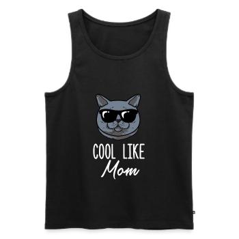 Cool comme maman, maman drôle de chat British Shorthair - Débardeur bio Premium Homme - noir - Devant - Michal (187cm)