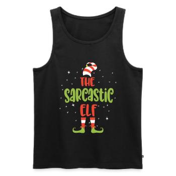 I'm The Sarcastic Elf, Matching Family Funny Chris - Men's Premium Organic Tank Top - black - Front - AI Model Male 178 light (178cm)