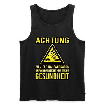 Lustige Sprüche Zocken Hausaufgaben Schule Schüler - Männer Premium Bio Tank Top - Schwarz - Vorne - Michal (187cm)