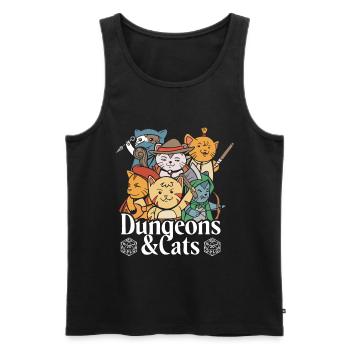RPG Dungeons und Katzen Lustiges Rollenspiel - Männer Premium Bio Tank Top - Schwarz - Vorne - AI Model Male 178 light (178cm)