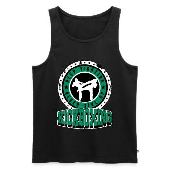 Kickboxing Kick Boxing Vintage Gift Idea - Men's Premium Organic Tank Top - black - Front - AI Model Male 178 light (178cm)