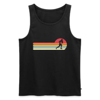 Retro Vintage Rugby Gift for Dad, Funny Rugby - Men's Premium Organic Tank Top - black - Front - Michal (187cm)