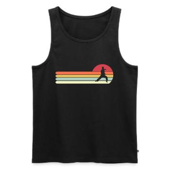 Retro Vintage Stil Karate Geschenk für Papa - Männer Premium Bio Tank Top - Schwarz - Vorne - AI Model Male 178 light (178cm)