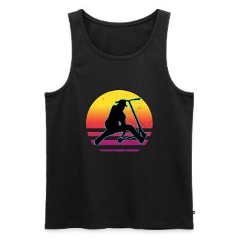Stunt Scooter Trittroller - Männer Premium Bio Tank Top - Schwarz - Vorne - AI Model Male 178 light (178cm)