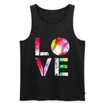 Baseball Baseball Fan Gift Idea - Men's Premium Organic Tank Top - black - Front - AI Model Male 178 light (178cm)