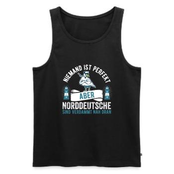 Norddeutsch Norddeutscher Möwe - Männer Premium Bio Tank Top - Schwarz - Vorne - AI Model Male 178 light (178cm)