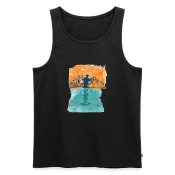 Fly Fishing Angler Fly Fishing - Men's Premium Organic Tank Top - black - Front - AI Model Male 178 light (178cm)