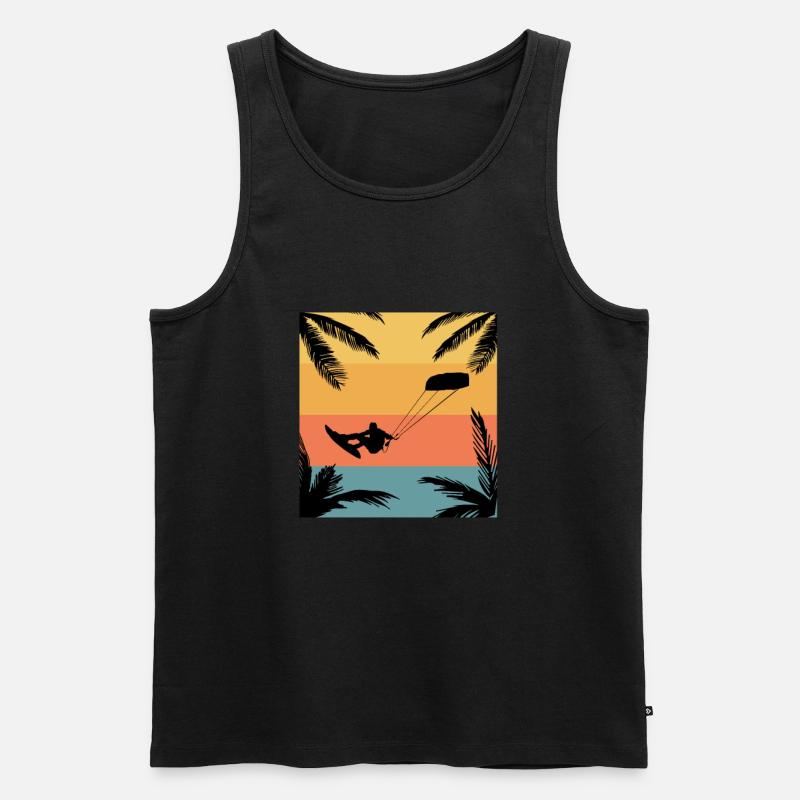 Kitesurf Kitesurfer - Männer Premium Bio Tank Top - Schwarz