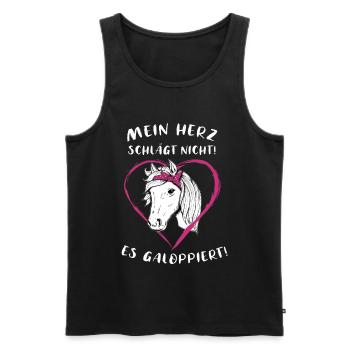 Pferde Herz Reiterin Geschenkidee - Männer Premium Bio Tank Top - Schwarz - Vorne - AI Model Male 178 light (178cm)