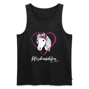 Pferdemädchen Pferde Herz Geschenkidee - Männer Premium Bio Tank Top - Schwarz - Vorne - Michal (187cm)