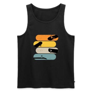 Skateboards Retro Skateboard - Männer Premium Bio Tank Top - Schwarz - Vorne - AI Model Male 178 light (178cm)
