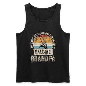 Windurfing Opa Windurfer Windsurf Surfen - Männer Premium Bio Tank Top - Schwarz - Vorne - AI Model Male 178 light (178cm)