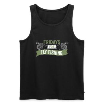 Fly Fishing Fly Fishermen - Men's Premium Organic Tank Top - black - Front - AI Model Male 178 light (178cm)