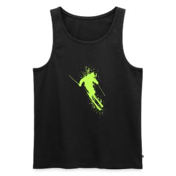 Skiers Skiers Skiing - Men's Premium Organic Tank Top - black - Front - Michal (187cm)
