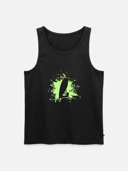 Windsurfer Splash - Männer Premium Bio Tank Top - Schwarz