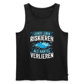 Lustiger Wakeboard Spruch Wakeboarder Wakeboarden - Männer Premium Bio Tank Top - Schwarz - Vorne - Michal (187cm)