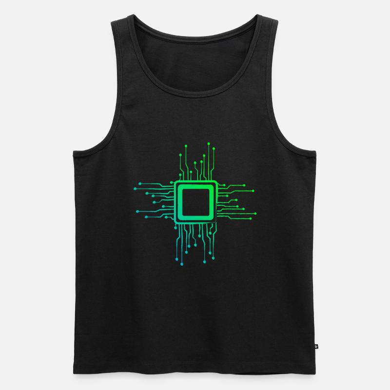 CPU Circuits Computer Chip Nerds - Men's Premium Organic Tank Top - black