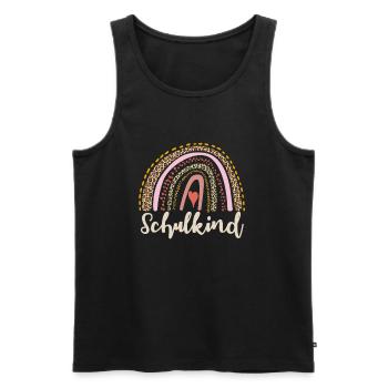 Einschulung Schulkind Erstklässler Mädchen - Männer Premium Bio Tank Top - Schwarz - Vorne - Michal (187cm)
