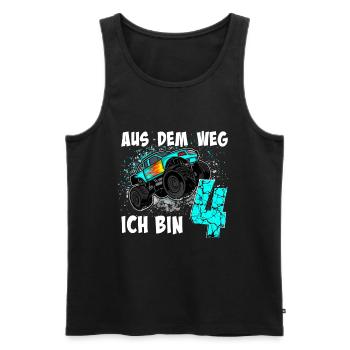 4. Geburtstag Monstertruck - Männer Premium Bio Tank Top - Schwarz - Vorne - AI Model Male 178 light (178cm)