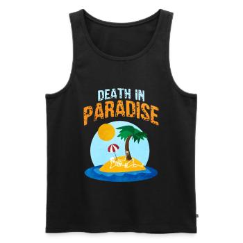 death in paradise palmen schirm und cocktail motiv - Männer Premium Bio Tank Top - Schwarz - Vorne - AI Model Male 178 light (178cm)