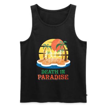 motif cadeau mort au paradis - Débardeur bio Premium Homme - noir - Devant - Michal (187cm)