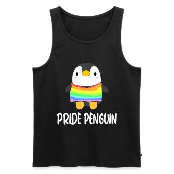 Pride Penguin - Männer Premium Bio Tank Top - Schwarz - Vorne - Michal (187cm)