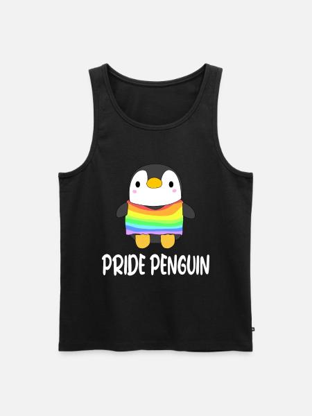 Pride Penguin - Männer Premium Bio Tank Top - Schwarz