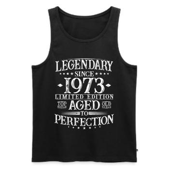 Legendary 1973 Vintage born Birthday Gift - Men's Premium Organic Tank Top - black - Front - AI Model Male 178 light (178cm)