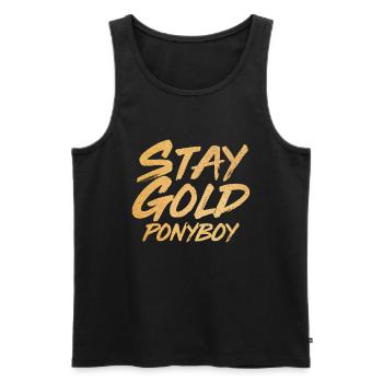 Stay Gold Ponyboy - Männer Premium Bio Tank Top - Schwarz - Vorne - AI Model Male 178 light (178cm)