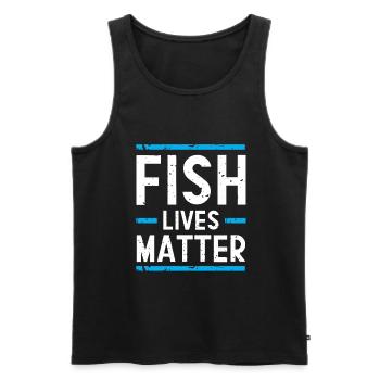 Fish Lives Matter Aquarium d'eau salée Biologie - Débardeur bio Premium Homme - noir - Devant - AI Model Male 178 light (178cm)