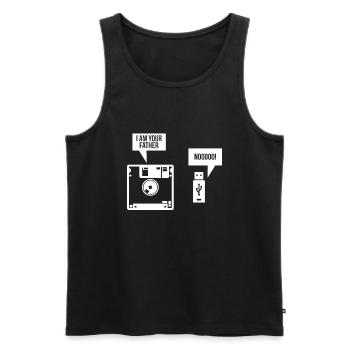 USB Floppy Disk I am Your Father Computer Nerd - Men's Premium Organic Tank Top - black - Front - AI Model Male 178 light (178cm)