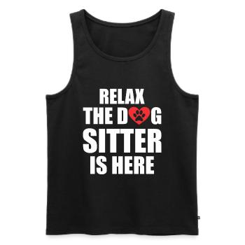 Relax The Dog Sitter Is Here Funny Dog Sitter - Men's Premium Organic Tank Top - black - Front - Michal (187cm)