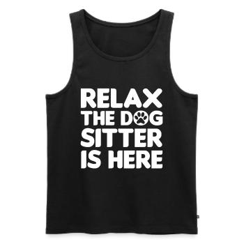 Relax The Dog Sitter Is Here Funny Dog Sitter - Men's Premium Organic Tank Top - black - Front - Michal (187cm)
