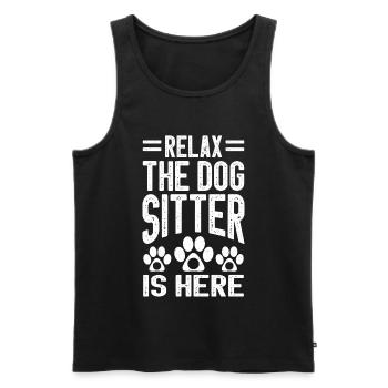 Relax The Dog Sitter Is Here Funny Dog Sitter - Men's Premium Organic Tank Top - black - Front - Michal (187cm)
