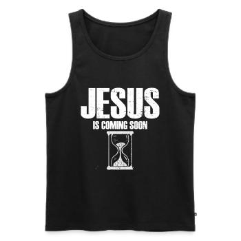 Jesus Is Coming Soon Countdown Christian Jesus - Men's Premium Organic Tank Top - black - Front - AI Model Male 178 light (178cm)