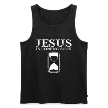 Jesus Is Coming Soon Countdown Christian Jesus - Men's Premium Organic Tank Top - black - Front - AI Model Male 178 light (178cm)