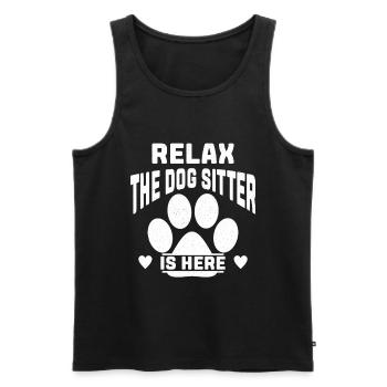 Relax The Dog Sitter Is Here Funny Dog Sitter - Men's Premium Organic Tank Top - black - Front - Michal (187cm)