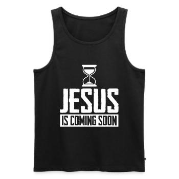 Jesus Is Coming Soon Countdown Christian Jesus - Men's Premium Organic Tank Top - black - Front - AI Model Male 178 light (178cm)