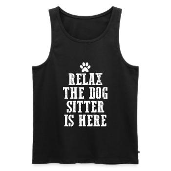 Relax The Dog Sitter Is Here Hundesitter Hund - Männer Premium Bio Tank Top - Schwarz - Vorne - Michal (187cm)