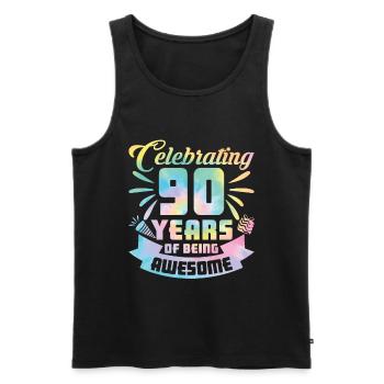 90th Birthday Idea Celebrating 90 Year Of Being - Männer Premium Bio Tank Top - Schwarz - Vorne - Michal (187cm)