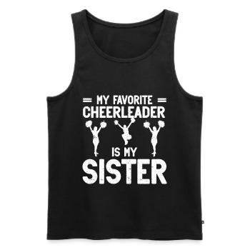 My Favorite Cheerleader Is My Sister Cheer - Men's Premium Organic Tank Top - black - Front - Michal (187cm)