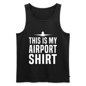 This Is My Airport Shirt Funny Travel - Men's Premium Organic Tank Top - black - Front - Michal (187cm)