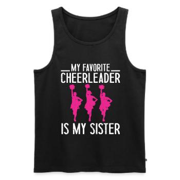 Ma pom-pom girl préférée est Ma sœur Cheer - Débardeur bio Premium Homme - noir - Devant - Michal (187cm)