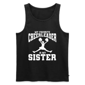 My Favorite Cheerleader Is My Sister Cheer - Men's Premium Organic Tank Top - black - Front - Michal (187cm)