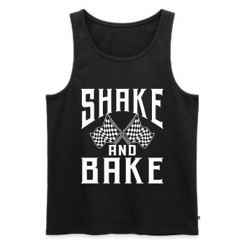 Courses de shakes et de pâtisseries - Débardeur bio Premium Homme - noir - Devant - Michal (187cm)